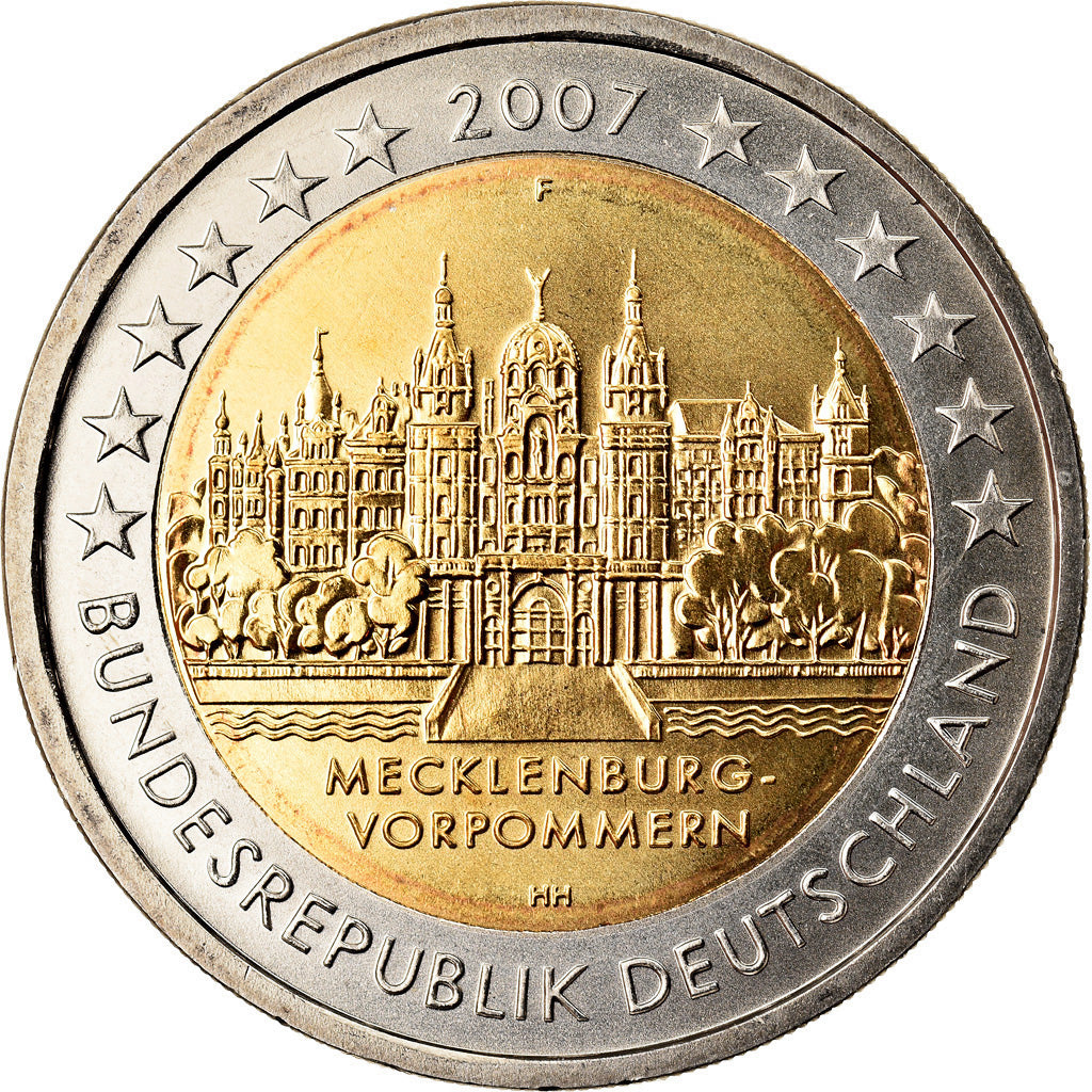 Bundesrepublik Deutschland, 2 Euro, Mecklembourg, 2007, Stuttgart, UNZ