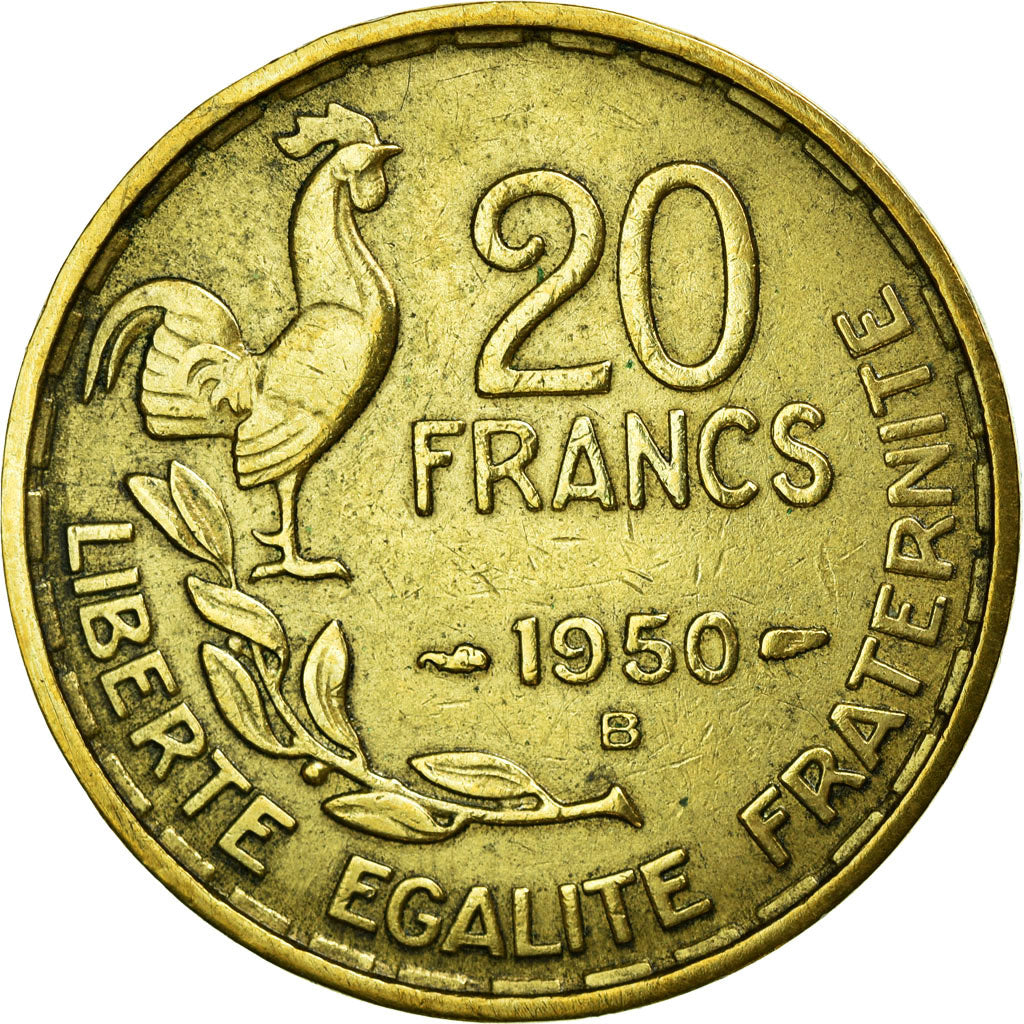 Coin, France, Guiraud, 20 Francs, 1950, Beaumont le Roger, EF(40-45)