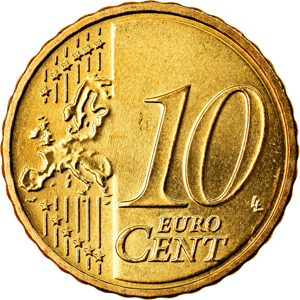 Bundesrepublik Deutschland, 10 Euro Cent, 2007, Karlsruhe, UNZ, Messing, KM:254