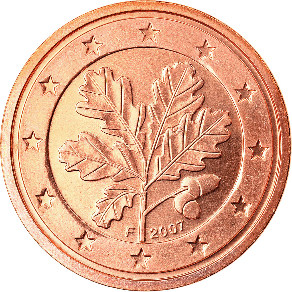 Bundesrepublik Deutschland, 2 Euro Cent, 2007, Stuttgart, UNZ, Copper Plated