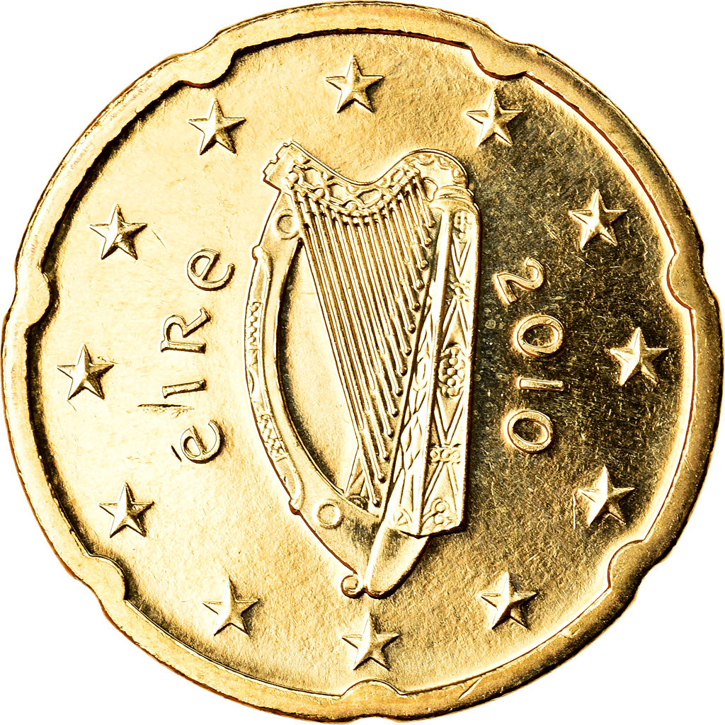 REPUBLIEK IERLAND, 20 Euro Cent, 2010, BU, FDC, Tin, KM:48