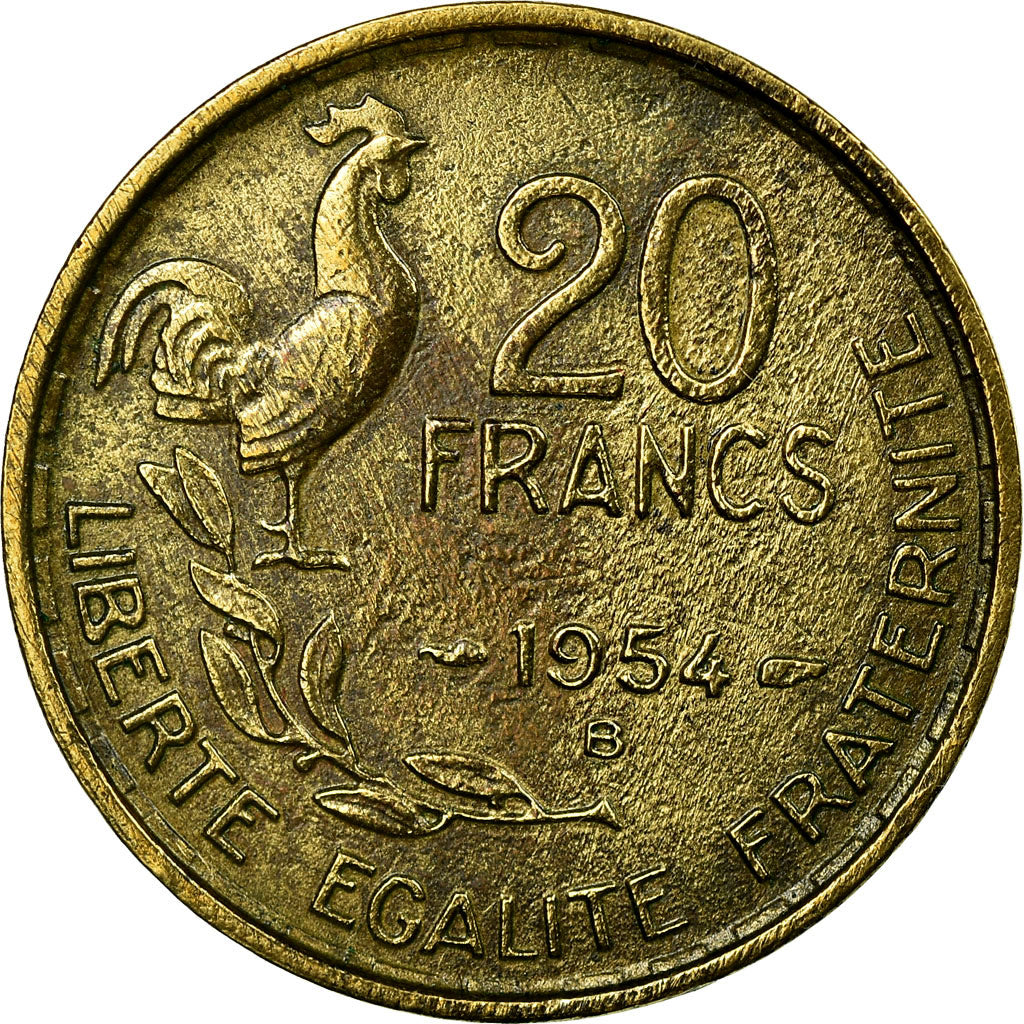 Coin, France, Guiraud, 20 Francs, 1954, Beaumont le Roger, VF(30-35)