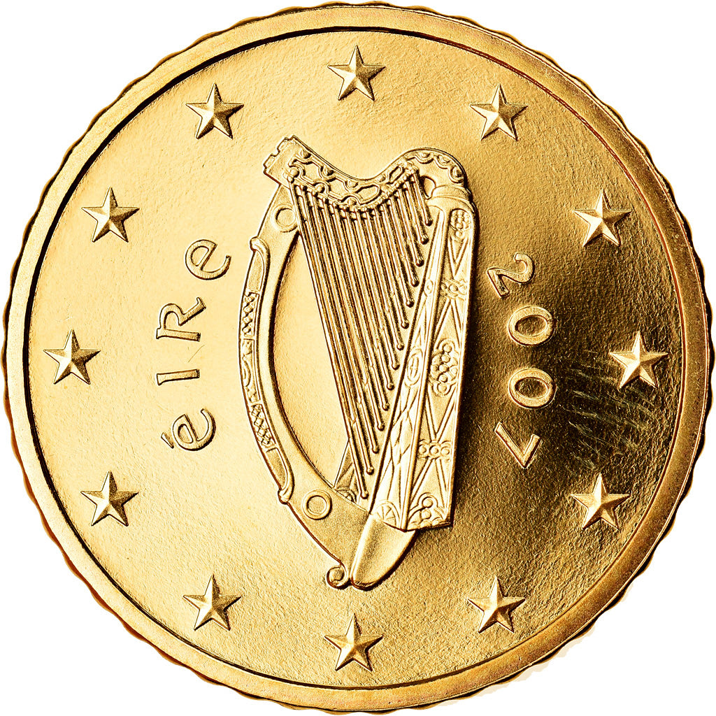 REPÚBLICA DE IRLANDA, 50 Euro Cent, 2007, BE, FDC, Latón, KM:49