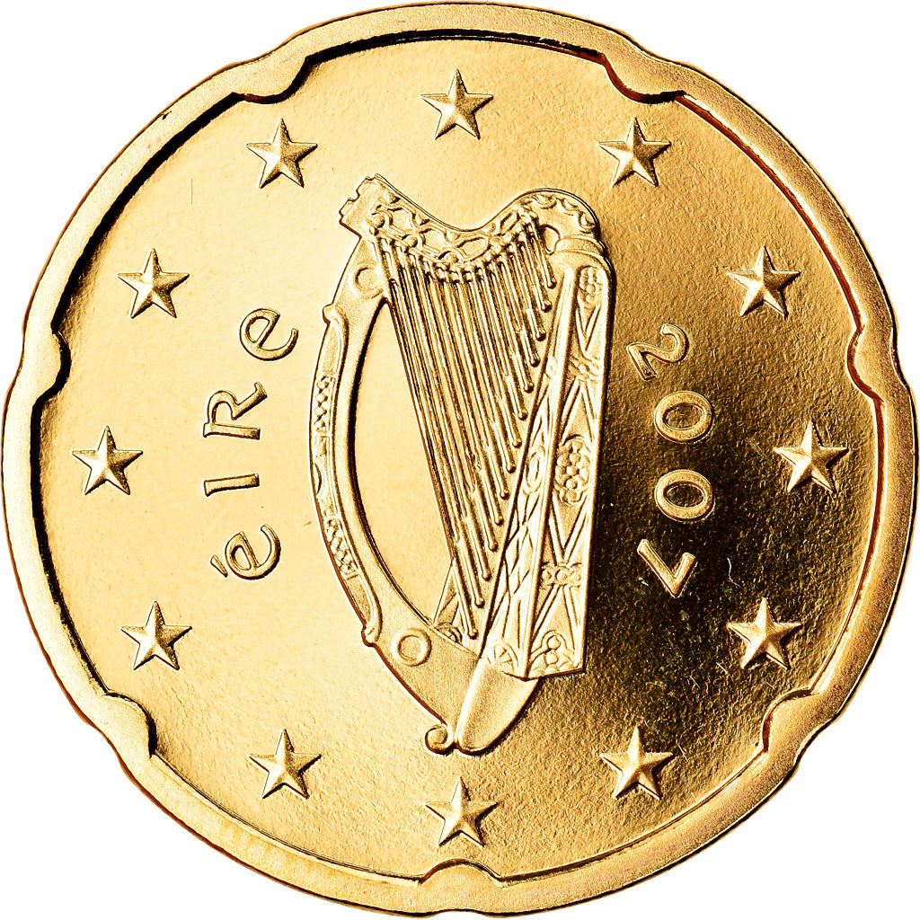 REPUBBLICA D’IRLANDA, 20 Euro Cent, 2007, BE, FDC, Ottone, KM:48