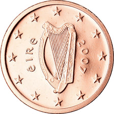 REPÚBLICA DA IRLANDA, Euro Cent, 2007, Sandyford, BE, MS(65-70), Aço Cromado a