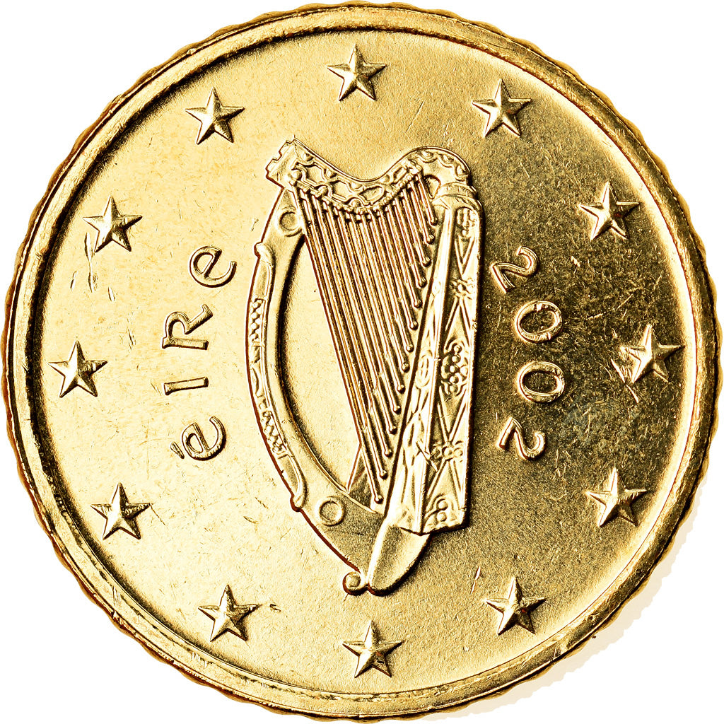 IRELAND REPUBLIC, 50 Euro Cent, 2002, Sandyford, SPL, Laiton, KM:37