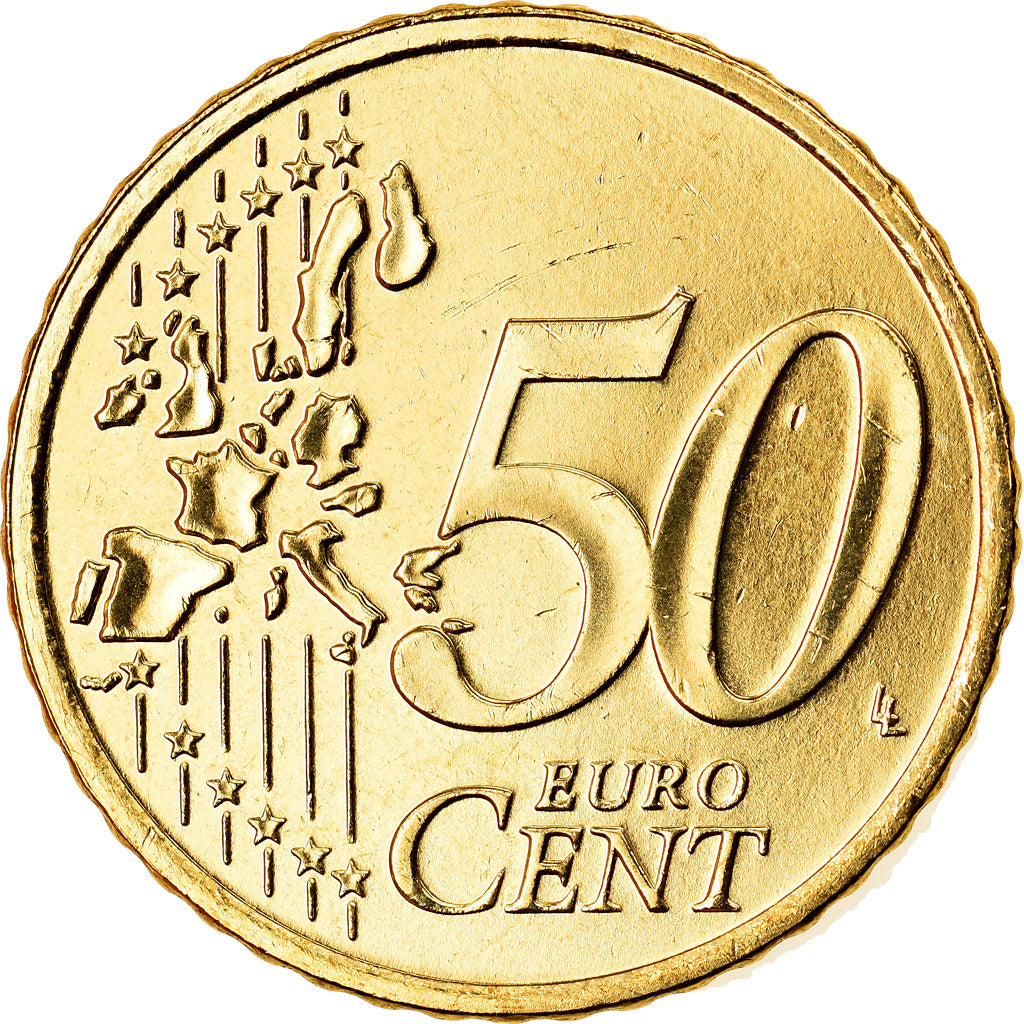 IRELAND REPUBLIC, 50 Euro Cent, 2002, Sandyford, SPL, Laiton, KM:37