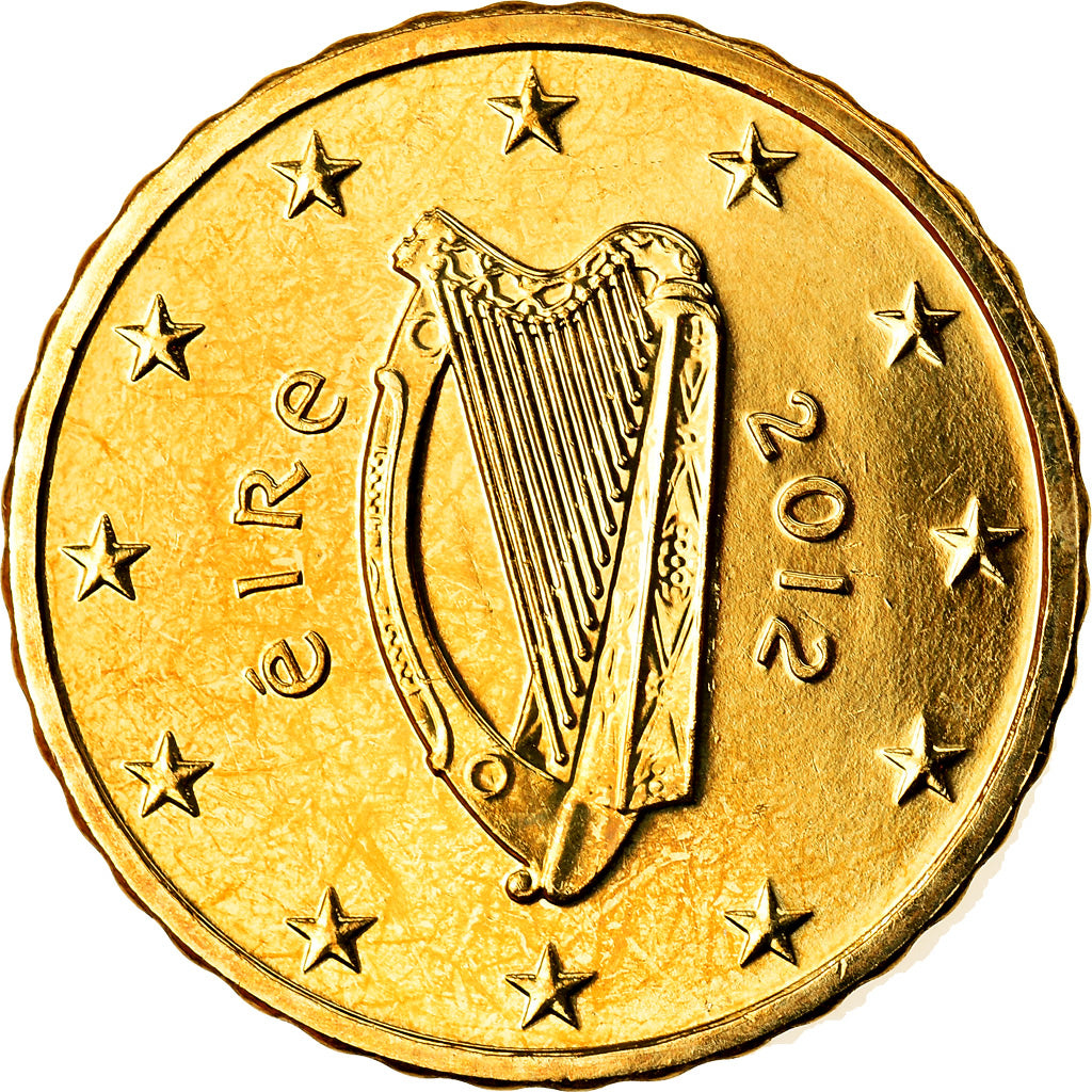REPUBBLICA D’IRLANDA, 10 Euro Cent, 2012, SPL, Ottone, KM:47