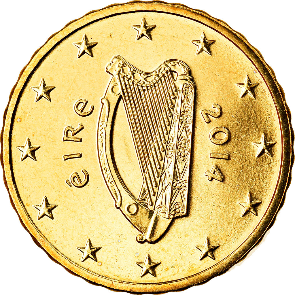 REPÚBLICA DE IRLANDA, 10 Euro Cent, 2014, Sandyford, SC, Latón, KM:New