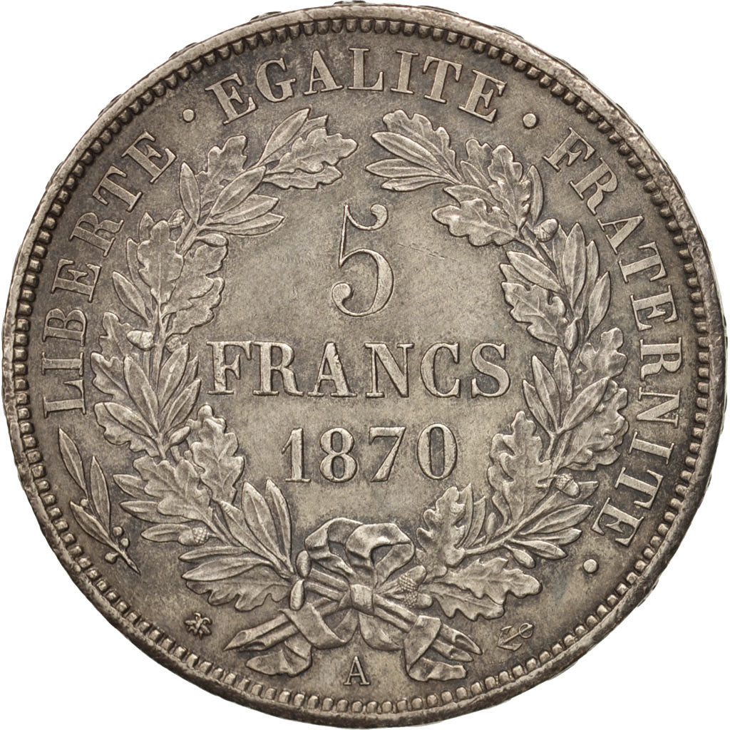 Monnaie, France, Cérès, 5 Francs, 1870, Paris, SUP+, Argent, KM:819