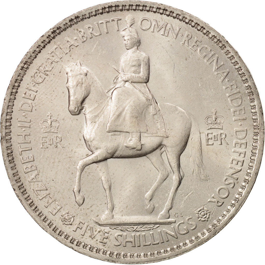 Grande-Bretagne, Elizabeth II, Crown, 1953, TTB+, Copper-nickel, KM:894