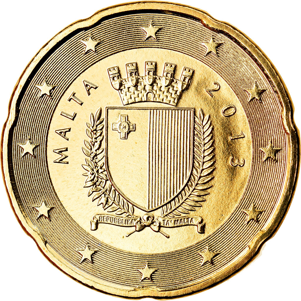 Malta, 20 Euro Cent, 2013, UNC-, Tin, KM:New