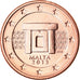 Malta, 2 Euro Cent, 2013, MS(63), Miedź platerowana stalą, KM:New