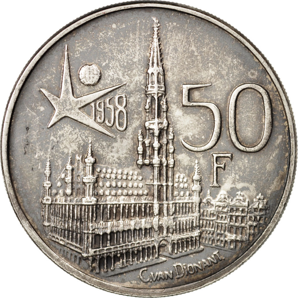 Coin, Belgium, 50 Francs, 50 Frank, 1958, EF(40-45), Silver, KM:150.1
