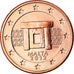 Malta, 5 Euro Cent, 2012, Paris, BU, FDC, Acciaio placcato rame, KM:127