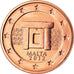 Malta, 2 Euro Cent, 2012, Paris, BU, FDC, Acciaio placcato rame, KM:126