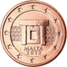 Malta, Euro Cent, 2012, Paris, BU, MS(65-70), Copper Plated Steel, KM:125