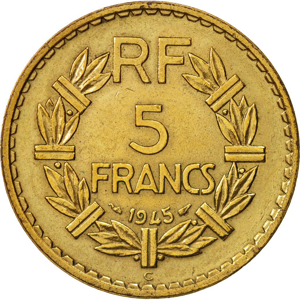 France,Lavrillier,5 Francs,1945, Castelsarrasin,AU(50-53),KM 888a.3,Gadoury 761a