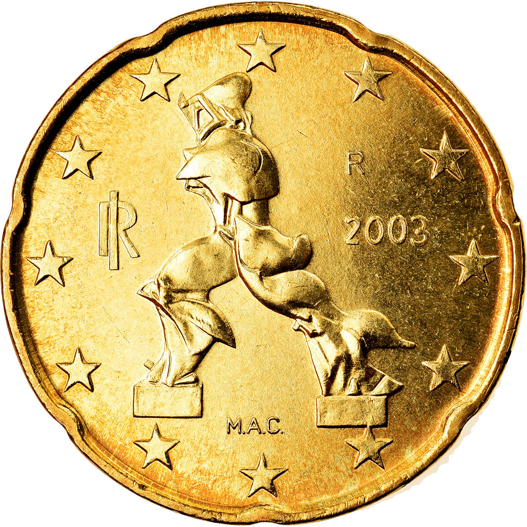 Italia, 20 Euro Cent, 2003, Rome, SPL, Ottone, KM:214