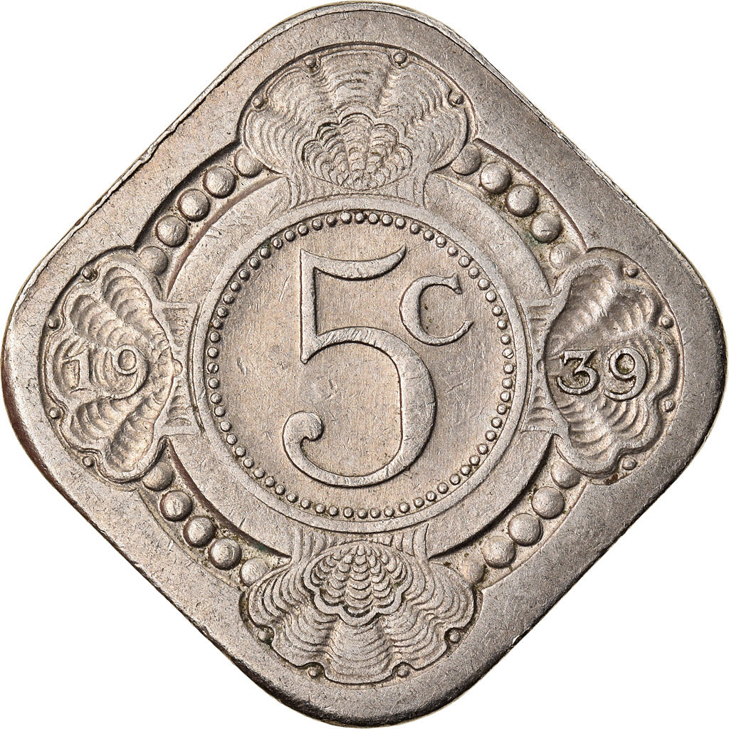 Moneta, Paesi Bassi, Wilhelmina I, 5 Cents, 1939, BB, Rame-nichel, KM:153