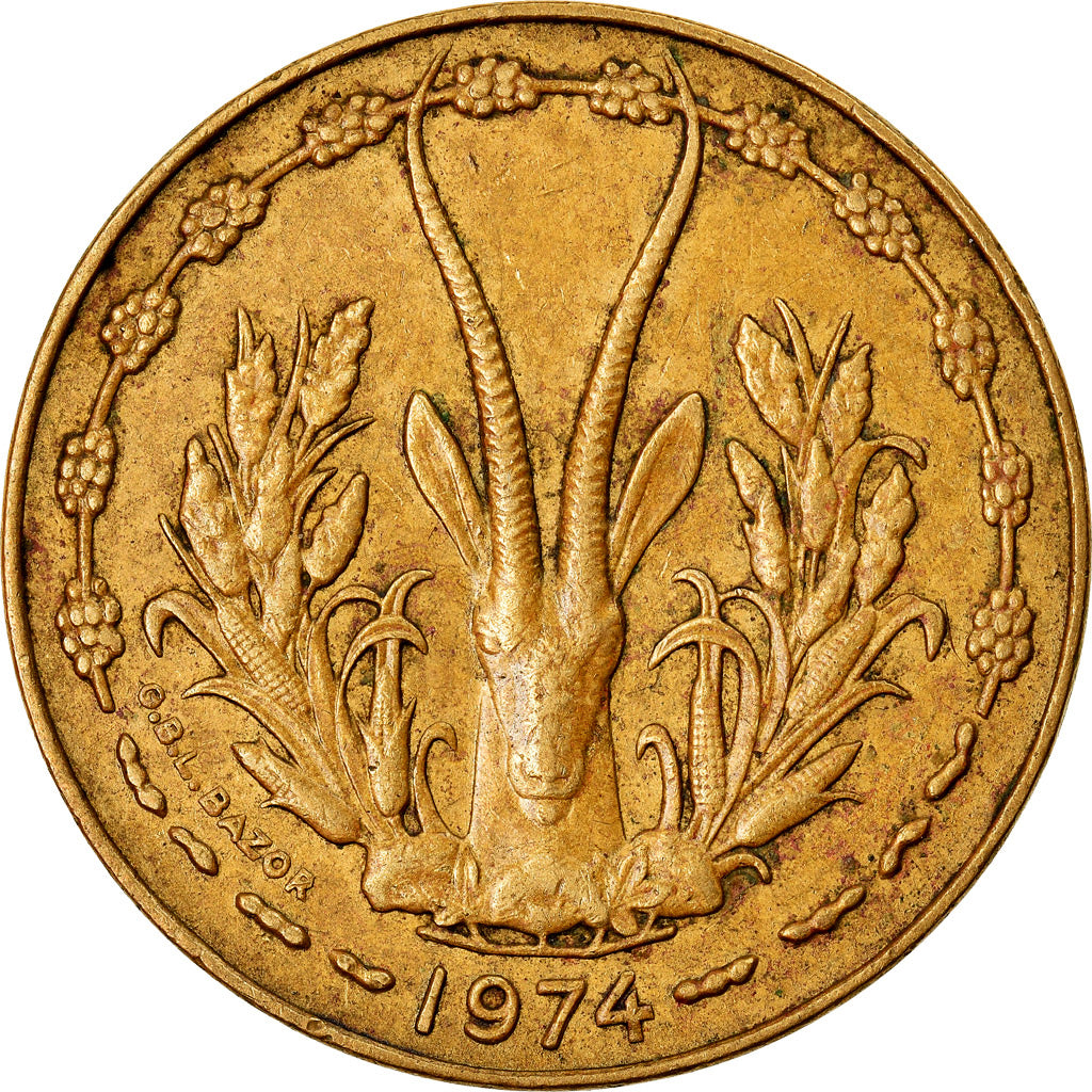 Munten, West Afrikaanse Staten, 10 Francs, 1974, ZF, Aluminum-Nickel-Bronze