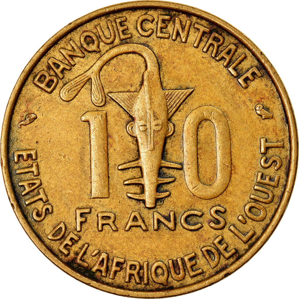 Munten, West Afrikaanse Staten, 10 Francs, 1974, ZF, Aluminum-Nickel-Bronze