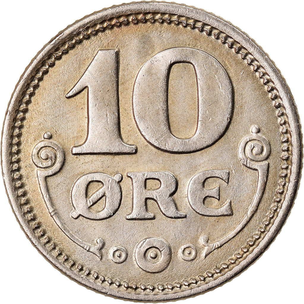 Coin, Denmark, Christian X, 10 Öre, 1921, Copenhagen, AU(50-53), Copper-nickel