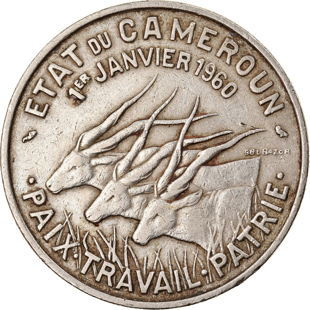 Coin, Cameroon, 50 Francs, 1960, Paris, EF(40-45), Copper-nickel, KM:13