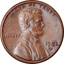 Coin, United States, Lincoln Cent, Cent, 1982, U.S. Mint, Denver, AU(50-53)