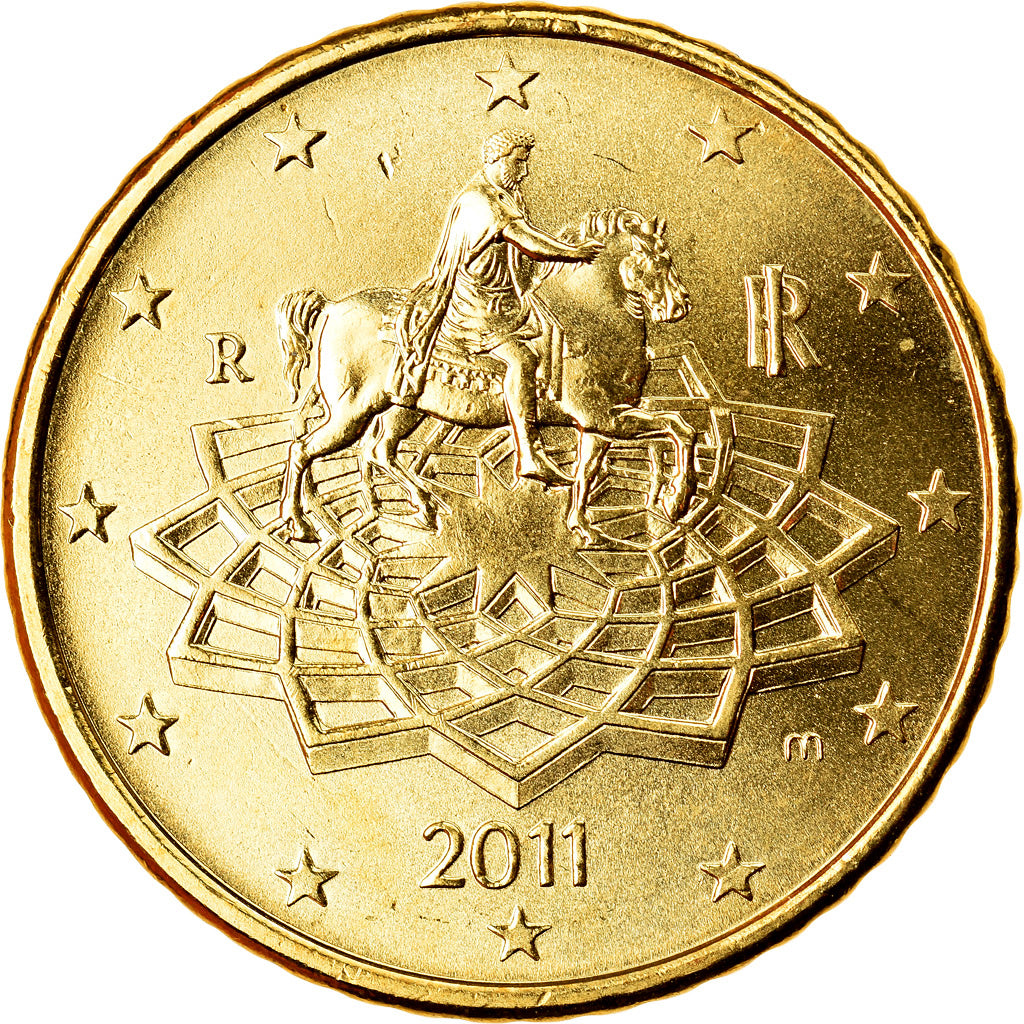 Italië, 50 Euro Cent, 2011, Rome, UNC-, Tin, KM:249