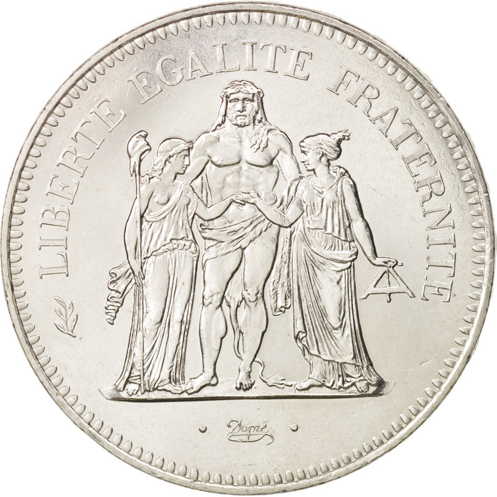 Coin, France, Hercule, 50 Francs, 1974, Paris, MS(63), Silver, KM:941.1