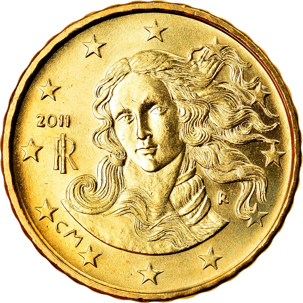 Italien, 10 Euro Cent, 2011, Rome, UNZ, Messing, KM:247