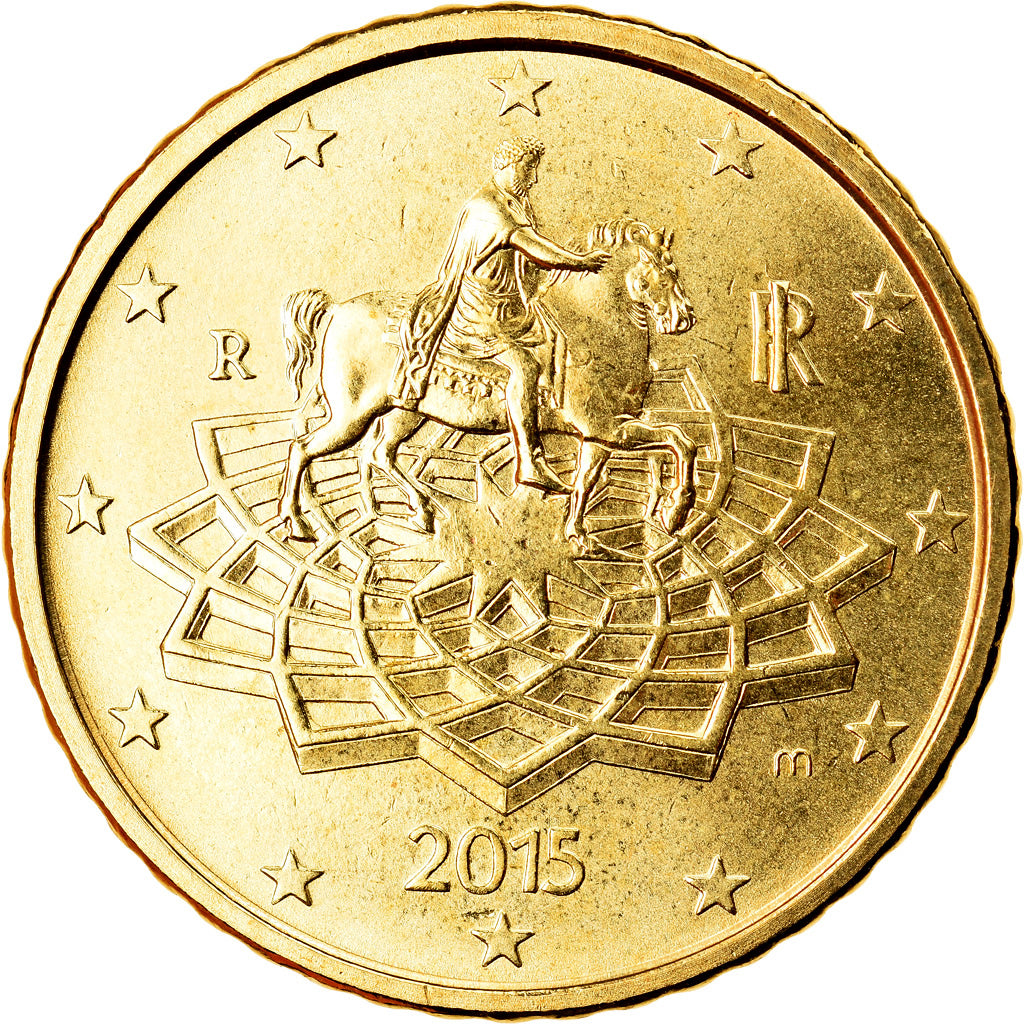 Italien, 50 Euro Cent, 2015, UNZ, Messing, KM:New