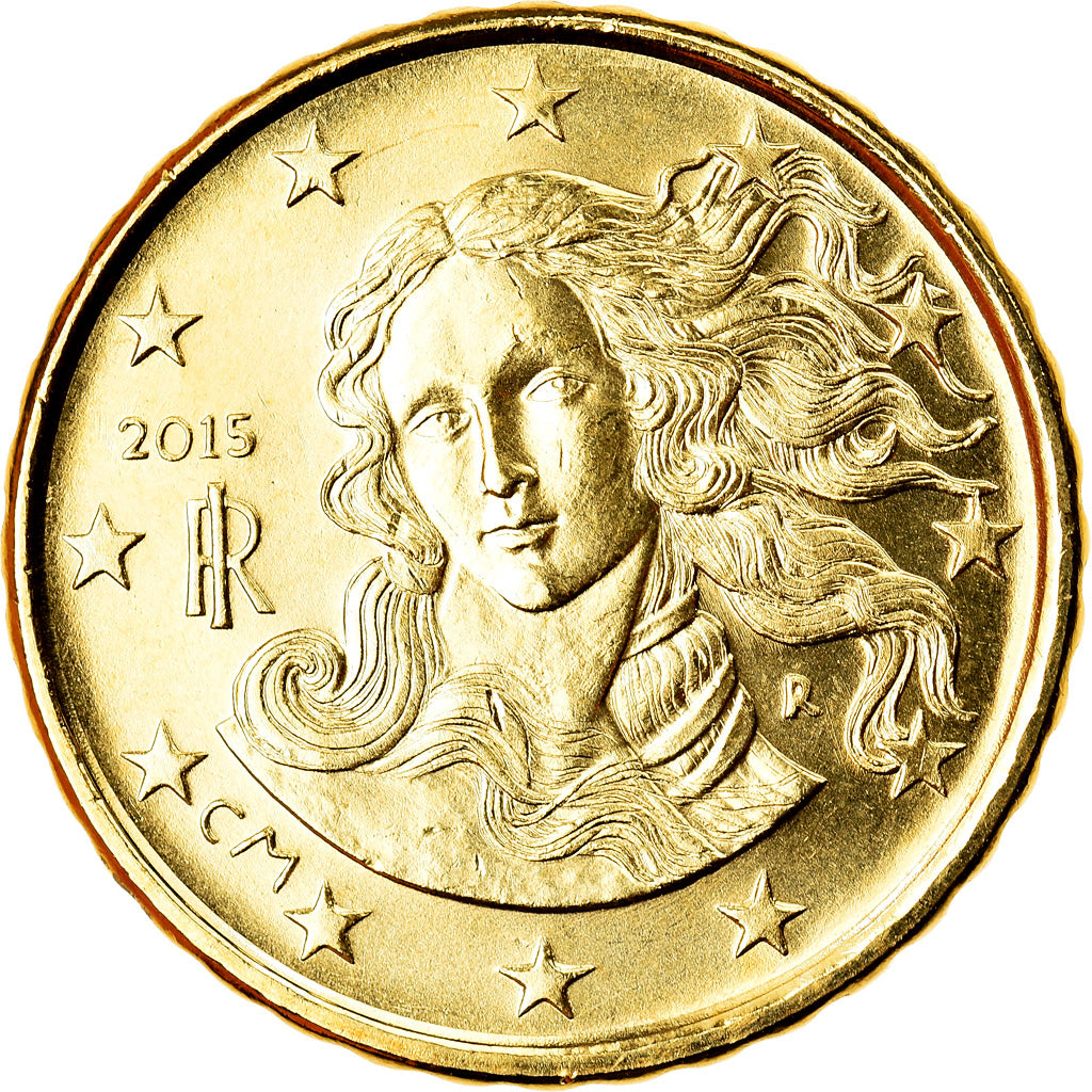 Italien, 10 Euro Cent, 2015, UNZ, Messing, KM:New