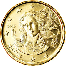 Italien, 10 Euro Cent, 2015, UNZ, Messing, KM:New