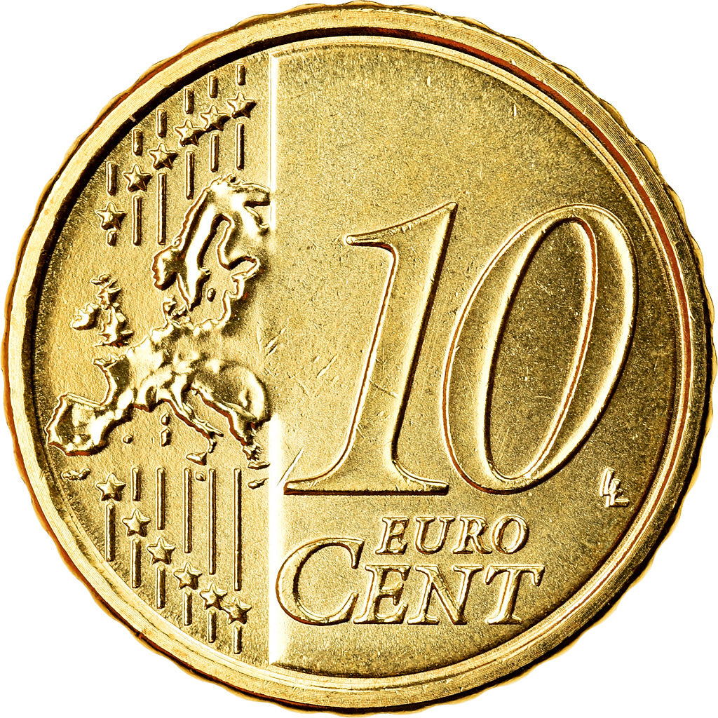 Italien, 10 Euro Cent, 2015, UNZ, Messing, KM:New