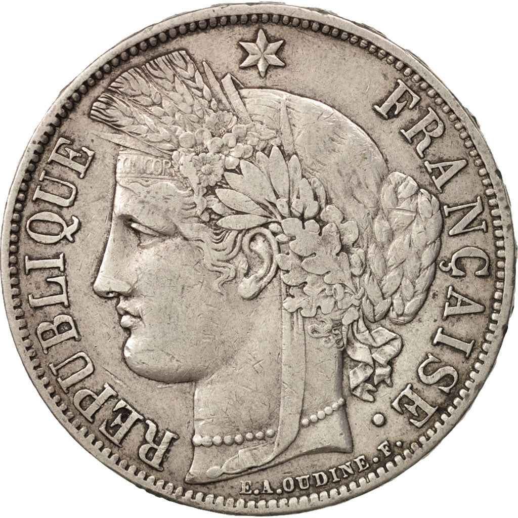 France, Cérès, 5 Francs, 1870, Paris, VF(30-35), Silver, KM:818.1, Gadoury:742