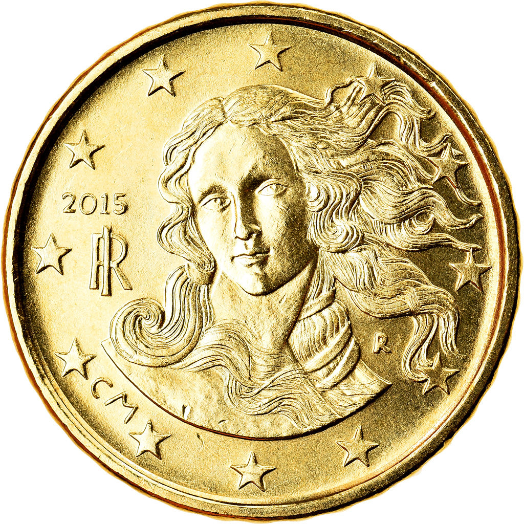 Italy, 10 Euro Cent, 2015, MS(63), Brass, KM:New