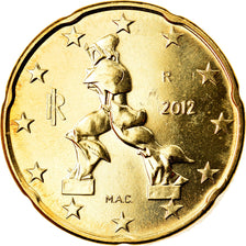 Italien, 20 Euro Cent, 2012, Rome, UNZ, Messing, KM:248