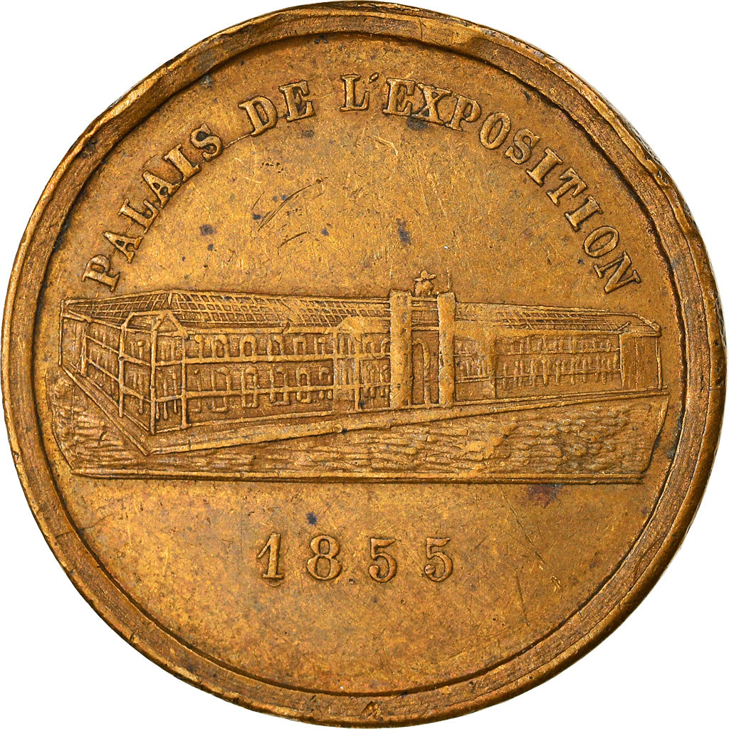 France, Jeton, Napoléon III, Palais de l'Exposition, Arts & Culture, 1855, TTB