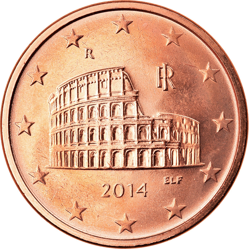Italia, 5 Euro Cent, 2014, Rome, SPL, Acciaio placcato rame, KM:New