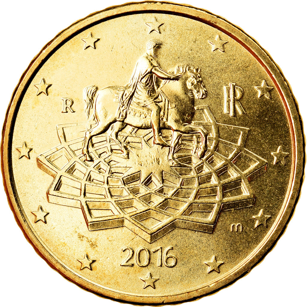 Italie, 50 Euro Cent, 2016, SPL, Laiton, KM:New