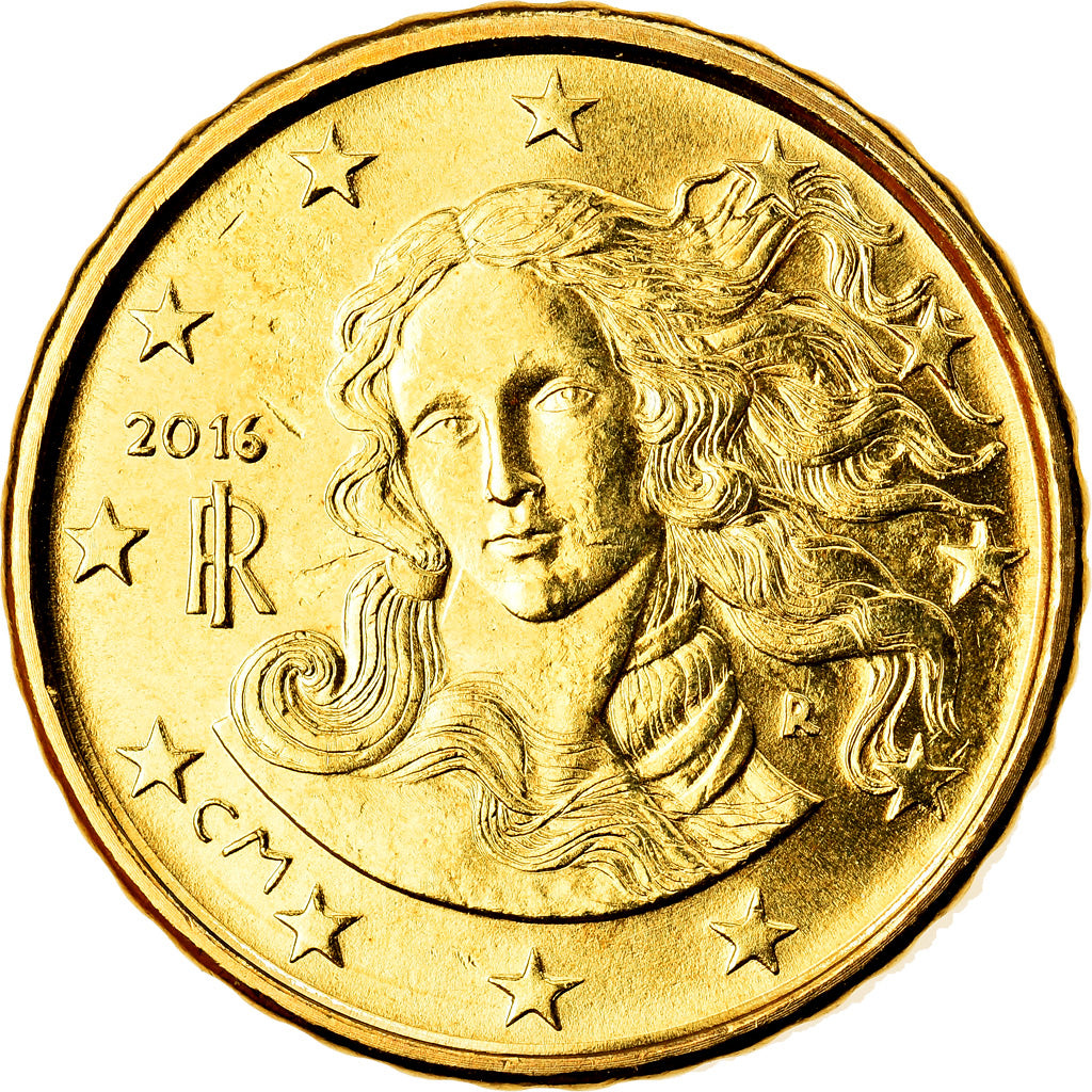 Italien, 10 Euro Cent, 2016, UNZ, Messing, KM:New