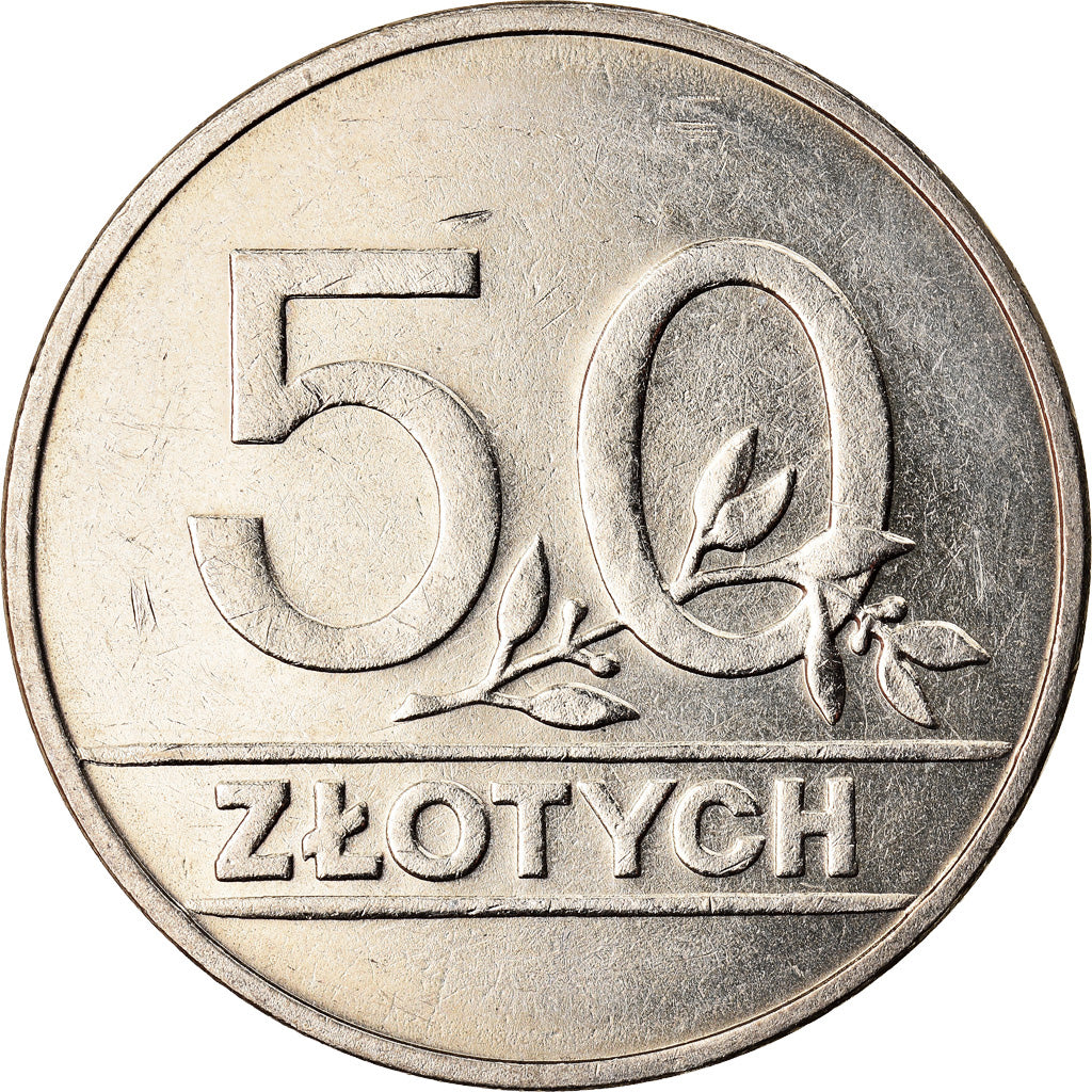 Monnaie, Pologne, 50 Zlotych, 1990, Warsaw, TTB+, Copper-nickel, KM:216