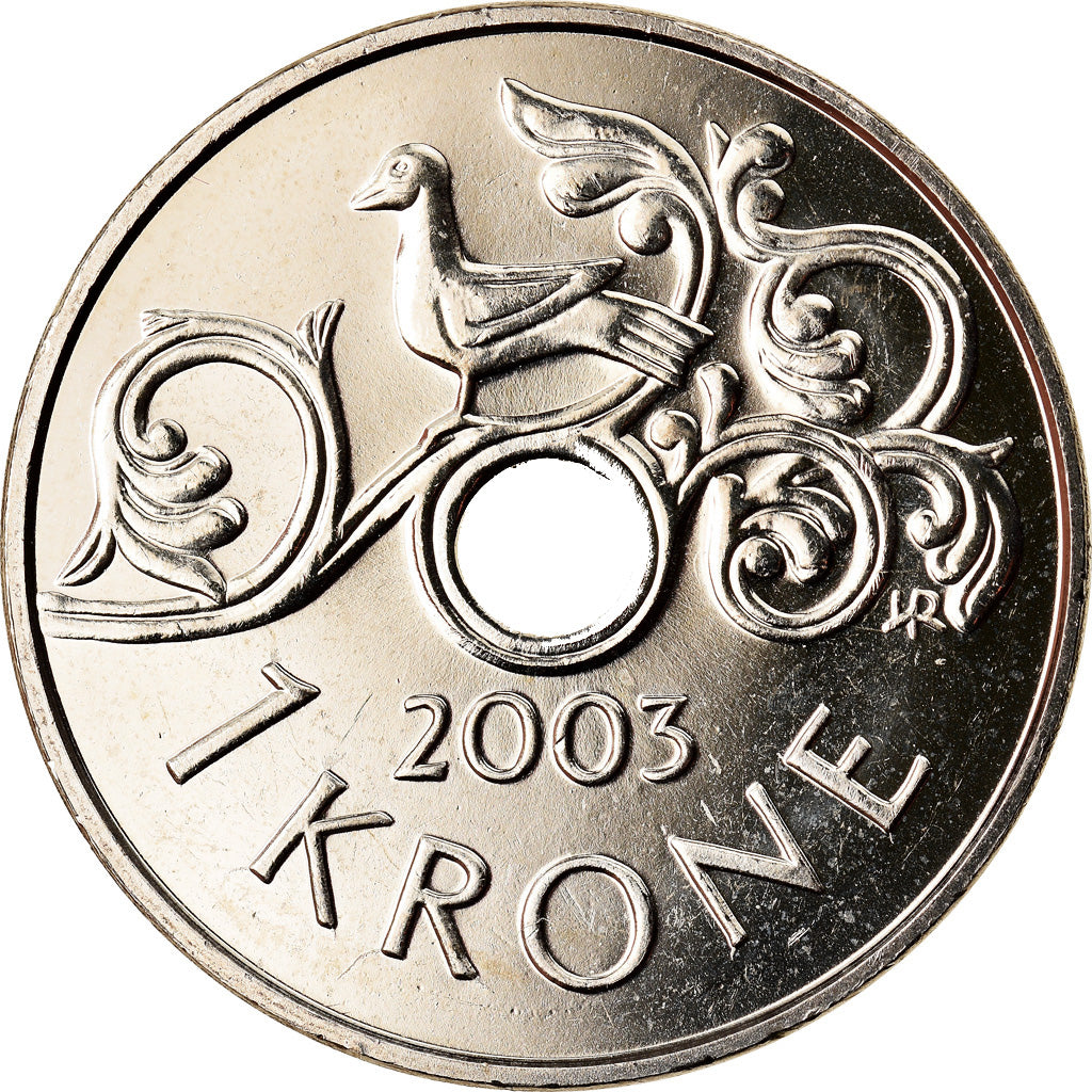 Coin, Norway, Harald V, Krone, 2003, MS(65-70), Copper-nickel, KM:462