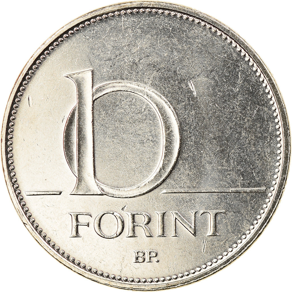 Munten, Hongarije, 10 Forint, 2004, ZF+, Copper-nickel, KM:695