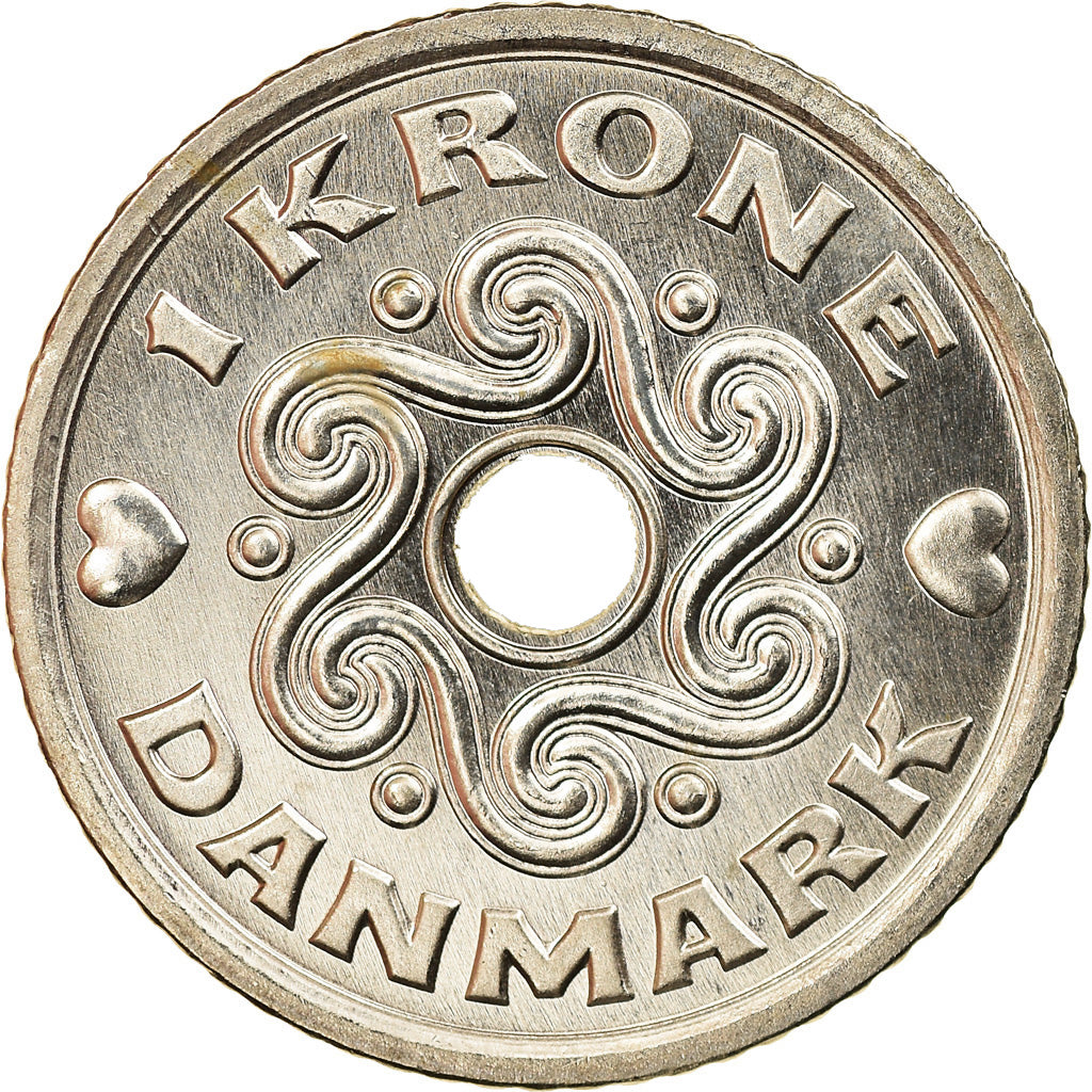 Coin, Denmark, Margrethe II, Krone, 2008, Brondby, MS(63), Copper-nickel