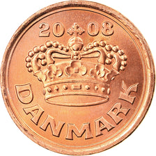 Coin, Denmark, Margrethe II, 25 Öre, 2008, Brondby, AU(55-58), Bronze, KM:868.2