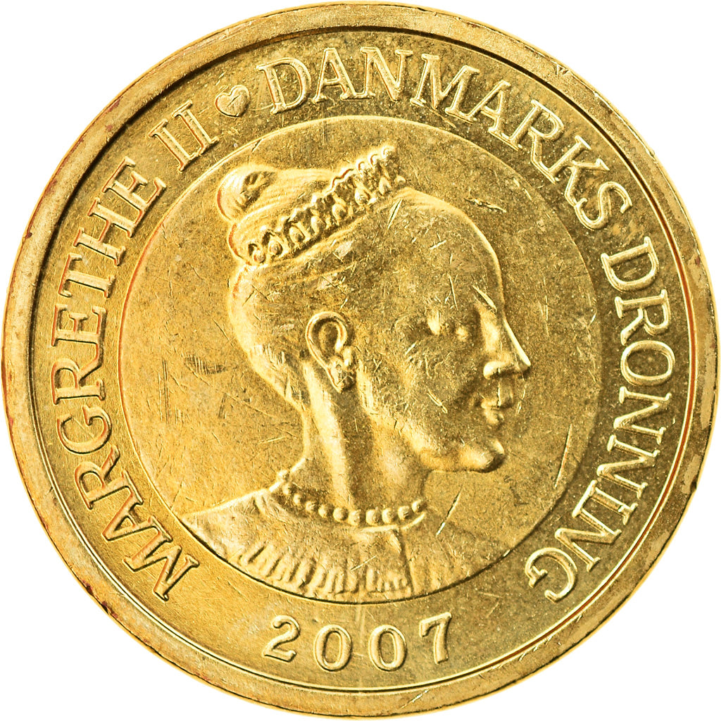 Coin, Denmark, Margrethe II, 10 Kroner, 2007, Copenhagen, AU(55-58)