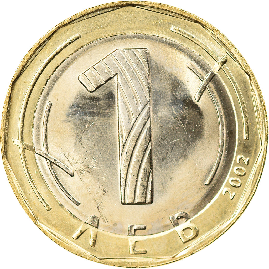 Coin, Bulgaria, Lev, 2002, Sofia, MS(65-70), Bi-Metallic, KM:254
